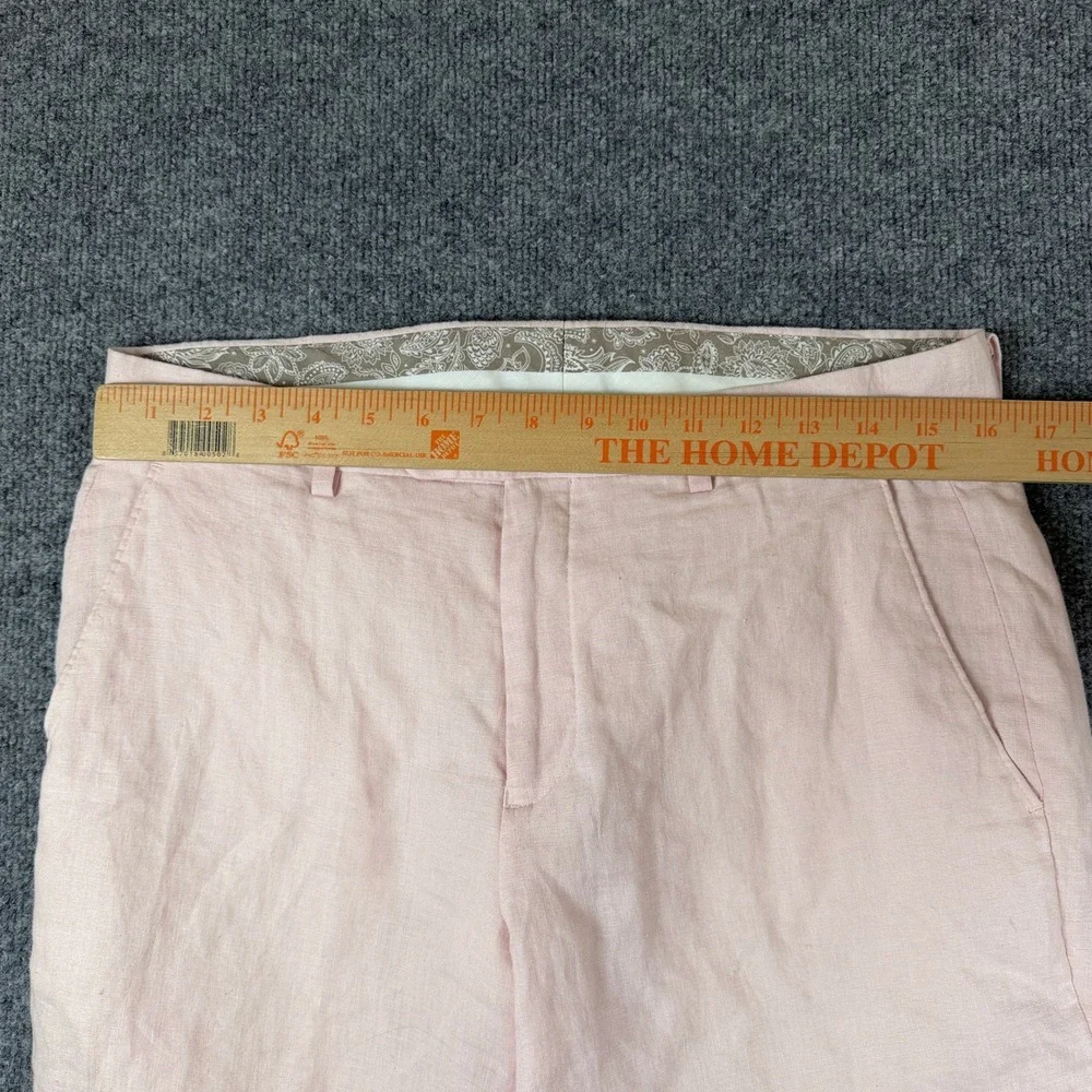 Ralph Lauren Pants Mens 32x30 Pink 100% Linen Flat Front Dress Trouser
